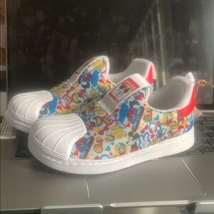 Adidas White and Red Sneakers with Vibrant Design